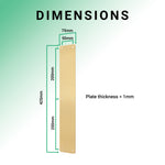 Plain Finger Plate - 425 x 75 x 1.2mm - Radius Corners - PVD Brushed Brass - tradefit - 4