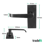 Straight Pattern Black Door Handle Pack - 64mm Latch - tradefit - 2