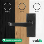 Straight Pattern Black Door Handle Pack - 76mm Latch - tradefit - 7