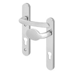 Polished Chrome UPVC Lever Pad Door Handles - 92mm PZ Centres - 122mm Fixing Centres - 245 x 34mm - tradefit - 1