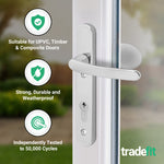 Polished Chrome UPVC Lever Pad Door Handles - 92mm PZ Centres - 122mm Fixing Centres - 245 x 34mm - tradefit - 3
