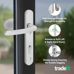 Polished Chrome UPVC Lever Pad Door Handles - 92mm PZ Centres - 122mm Fixing Centres - 245 x 34mm - tradefit - 4