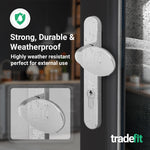 Polished Chrome UPVC Lever Pad Door Handles - 92mm PZ Centres - 122mm Fixing Centres - 245 x 34mm - tradefit - 5