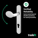 Polished Chrome UPVC Lever Pad Door Handles - 92mm PZ Centres - 122mm Fixing Centres - 245 x 34mm - tradefit - 7