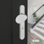 Polished Chrome UPVC Lever Pad Door Handles - 92mm PZ Centres - 122mm Fixing Centres - 245 x 34mm - tradefit - 6