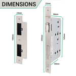 DIN Lift to Lock - 72mm Centres 60mm Backset - Satin Stainless Steel - tradefit - 4