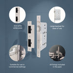 DIN Lift to Lock - 72mm Centres 60mm Backset - Satin Stainless Steel - tradefit - 6