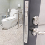 Lift To Lock Kit Disabled Bathroom Toilet Door Lever Handle & Lock - 19mm - Satin Stainless Steel - BS8300 Equality Act - tradefit - 7