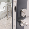 Lift To Lock Kit Disabled Bathroom Toilet Door Lever Handle & Lock - 19mm - Satin Stainless Steel - BS8300 Equality Act - tradefit