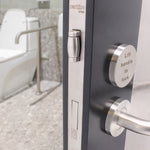 Lift To Lock Kit Disabled Bathroom Toilet Door Lever Handle & Lock - 19mm - Satin Stainless Steel - BS8300 Equality Act - tradefit - 8