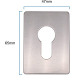 Repair Escutcheon Key Hole Cover Plate Euro Profile Self Adhesive Fix - Polished Stainless Steel - 65 x 47mm - tradefit - 2