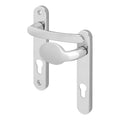 Polished Chrome UPVC Lever Pad Door Handles - 92mm PZ Centres - 122mm Fixing Centres - 212 x 34mm