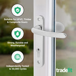 Polished Chrome UPVC Lever Pad Door Handles - 92mm PZ Centres - 122mm Fixing Centres - 212 x 34mm - tradefit - 3