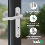 Polished Chrome UPVC Lever Pad Door Handles - 92mm PZ Centres - 122mm Fixing Centres - 212 x 34mm - tradefit - 4