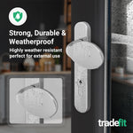 Polished Chrome UPVC Lever Pad Door Handles - 92mm PZ Centres - 122mm Fixing Centres - 212 x 34mm - tradefit - 5