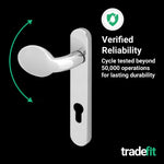 Polished Chrome UPVC Lever Pad Door Handles - 92mm PZ Centres - 122mm Fixing Centres - 212 x 34mm - tradefit - 7