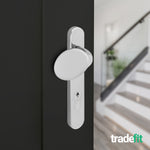 Polished Chrome UPVC Lever Pad Door Handles - 92mm PZ Centres - 122mm Fixing Centres - 212 x 34mm - tradefit - 6
