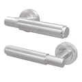 Flores Satin Nickel Lever on Rose Door Handles - Heavy Duty - FD30/60 Rated