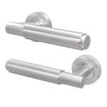 Flores Satin Nickel Lever on Rose Door Handles - Heavy Duty - FD30/60 Rated - 1