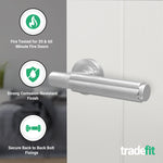 Flores Satin Nickel Lever on Rose Door Handle Kit - Medium Duty FD30/60 - 76mm Latch - tradefit - 2