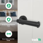 Claro Matt Black Lever on Rose Door Handles - Heavy Duty - FD30 - 60 Rated - tradefit - 2