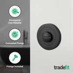 Olbia Bathroom Turn and Release - Matt Black - Set - tradefit - 3