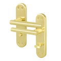 Olbia Satin Brass Lever on Backplate Door Handles - Bathroom
