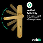 Polished Brass UPVC Door Handles - 92mm PZ Centres - 122mm Fixing Centres - 245 x 34mm - tradefit - 7