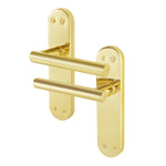 Olbia Brass Plated Lever on Backplate Door Handles - Latch - tradefit - 1