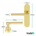Olbia Brass Plated Lever on Backplate Door Handles - Latch - tradefit - 2