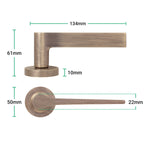 Tapera Antique Brass Lever on Rose Door Handle Kit - Medium Duty FD30/60 - 80mm Euro Sashlock and Double Cylinder - Keyed Alike - tradefit - 4