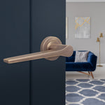 Tapera Antique Brass Lever on Rose Door Handles - Heavy Duty - FD30/60 Rated - tradefit - 5