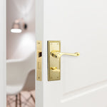 Georgian Rope Edge Scroll Polished Brass Door Handle Pack - 80mm Bathroom - tradefit - 6