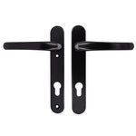 Black UPVC Door Handles - 92mm PZ Centres - 122mm Fixing Centres - 240 x 32mm - tradefit - 1