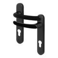 Black UPVC Door Handles - 92mm PZ Centres - 122mm Fixing Centres - 212 x 34mm