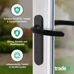 Black UPVC Door Handles - 92mm PZ Centres - 122mm Fixing Centres - 212 x 34mm - tradefit - 3