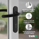 Black UPVC Door Handles - 92mm PZ Centres - 122mm Fixing Centres - 212 x 34mm - tradefit - 4