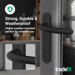 Black UPVC Door Handles - 92mm PZ Centres - 122mm Fixing Centres - 212 x 34mm - tradefit - 5