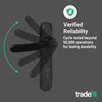 Black UPVC Door Handles - 92mm PZ Centres - 122mm Fixing Centres - 212 x 34mm - tradefit - 7