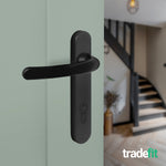 Black UPVC Door Handles - 92mm PZ Centres - 122mm Fixing Centres - 212 x 34mm - tradefit - 6