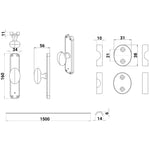 Locking Espagnolette French Door Bolt - Polished Chrome - tradefit - 3