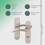 Nola Satin Nickel Door Handle Pack - 80mm Bathroom - tradefit - 2