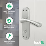 Nola Satin Nickel Lever on Backplate Door Handle - Bathroom - tradefit - 3