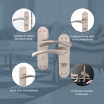 Nola Satin Nickel Door Handles - Bathroom - tradefit - 4