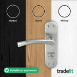 Nola Satin Nickel Lever on Backplate Door Handle - Bathroom - tradefit - 5
