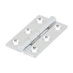Solid Brass Solid Drawn Hinge - 50 x 28mm - Polished Chrome - tradefit - 1