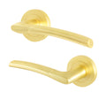 Bosa Satin Brass Lever on Rose Door Handles - Standard Duty FD30/60 Rated