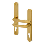 Polished Brass UPVC Door Handles - 68mm PZ Centres - 215mm Fixing Centres - 246 x 32mm - tradefit - 1