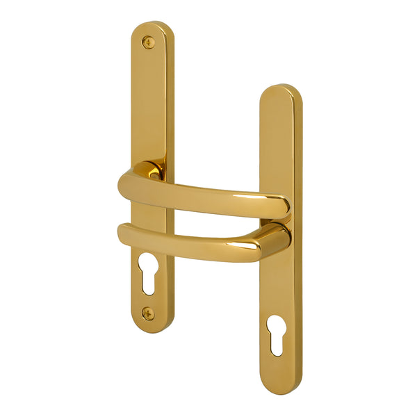 Polished Brass UPVC Door Handles - 68mm PZ Centres - 215mm Fixing Centres - 246 x 32mm - tradefit - Featured Image