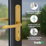 Polished Brass UPVC Door Handles - 68mm PZ Centres - 215mm Fixing Centres - 246 x 32mm - tradefit - 4